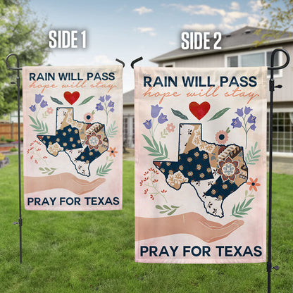 Pray for Texas Hope Flag - Rain Will Pass Flood Relief Flag with Floral Design