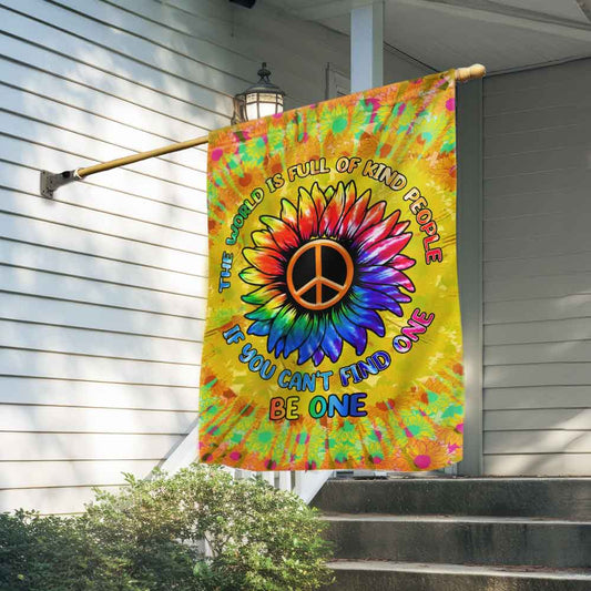 Hippie Flag - Peace Sign Be One Kind Person Flag for Indoor Outdoor Decoration