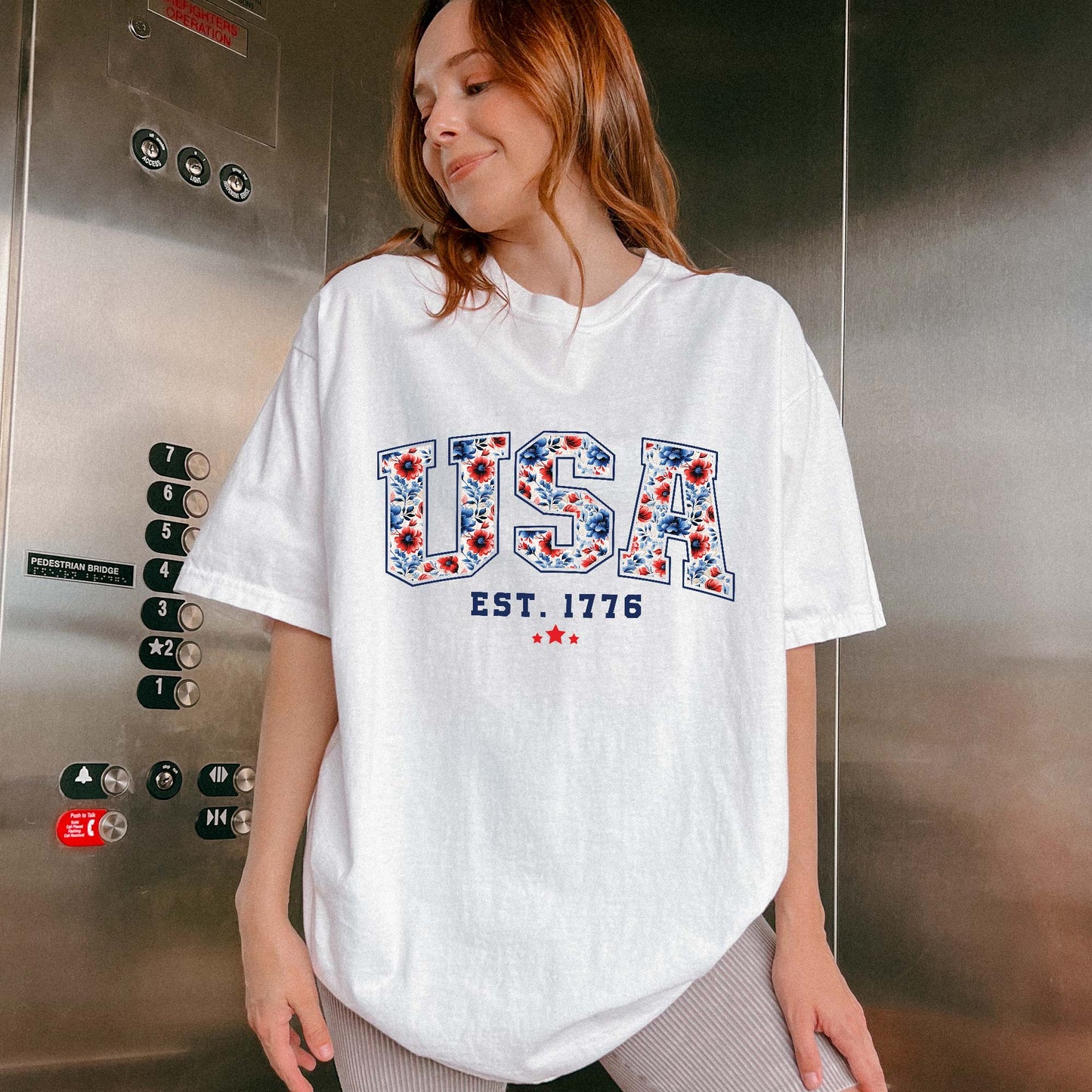 Shirt for Women | Patriotic Red White Blue Shirt T-shirt for Independence Day
