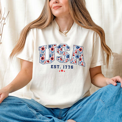 Shirt for Women | Patriotic Red White Blue Shirt T-shirt for Independence Day
