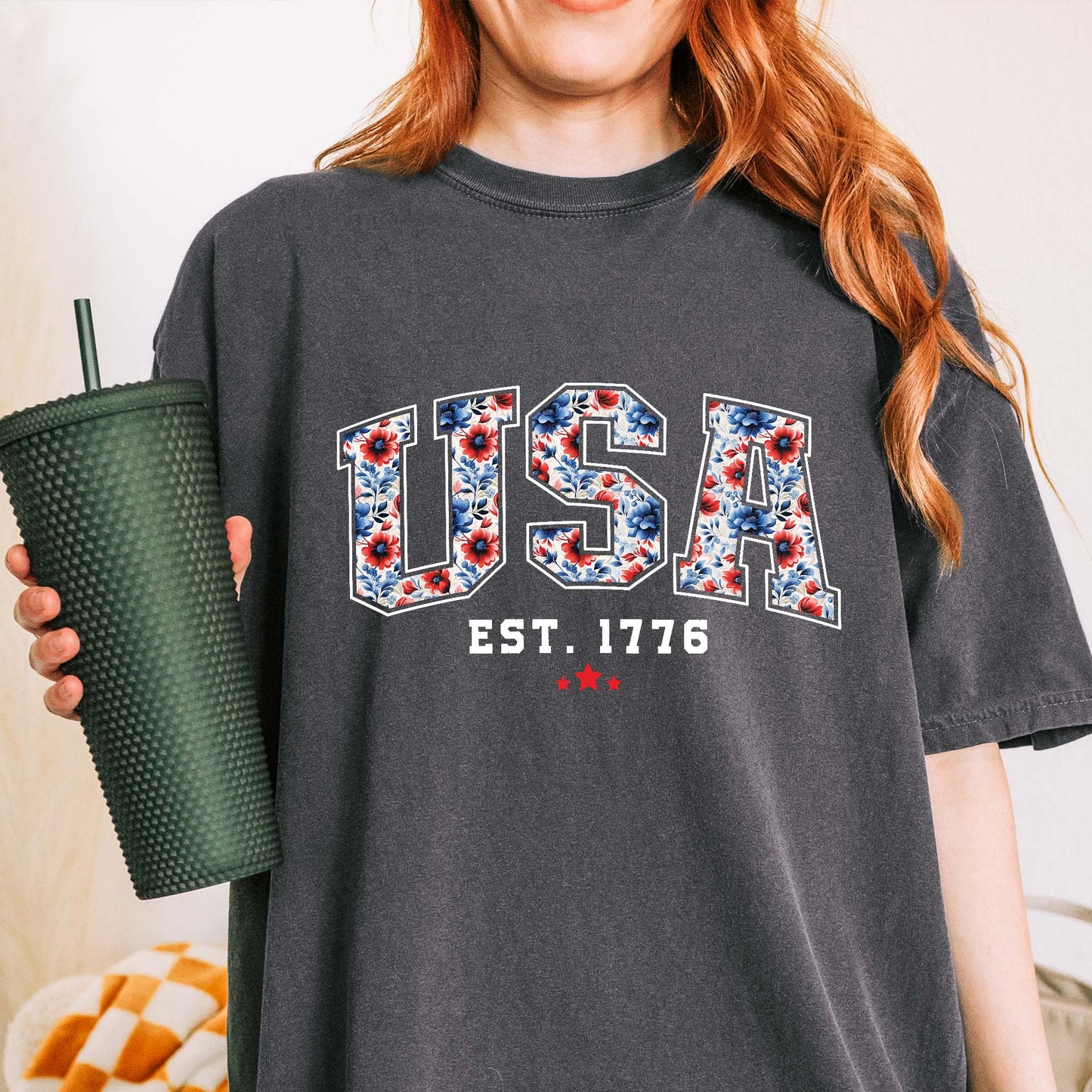 Shirt for Women | Patriotic Red White Blue Shirt T-shirt for Independence Day