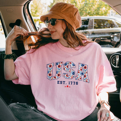 Shirt for Women | Patriotic Red White Blue Shirt T-shirt for Independence Day