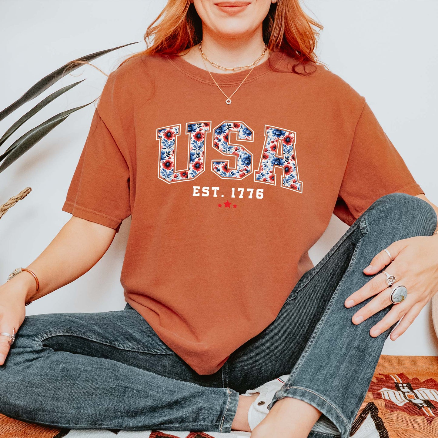 Shirt for Women | Patriotic Red White Blue Shirt T-shirt for Independence Day