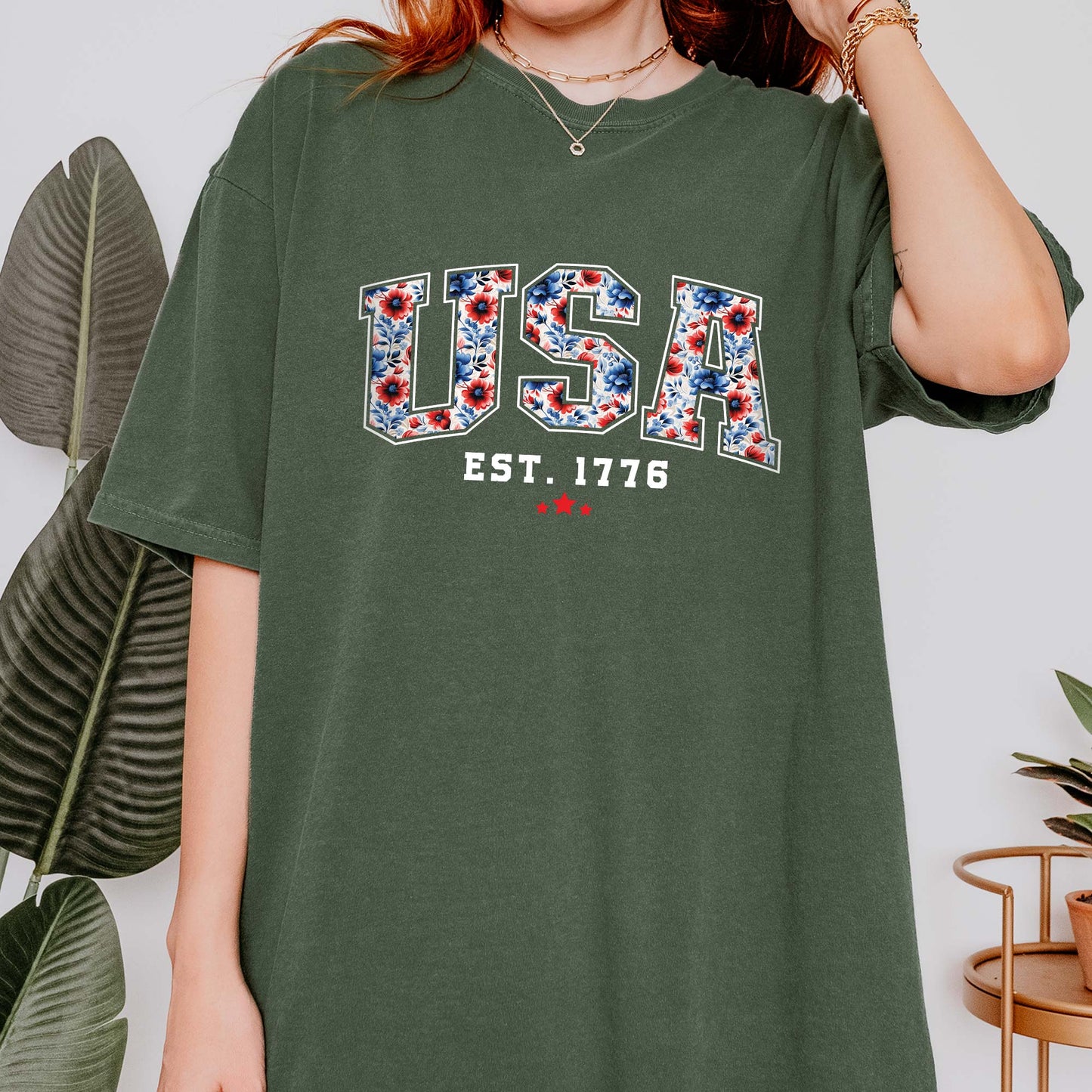 Shirt for Women | Patriotic Red White Blue Shirt T-shirt for Independence Day