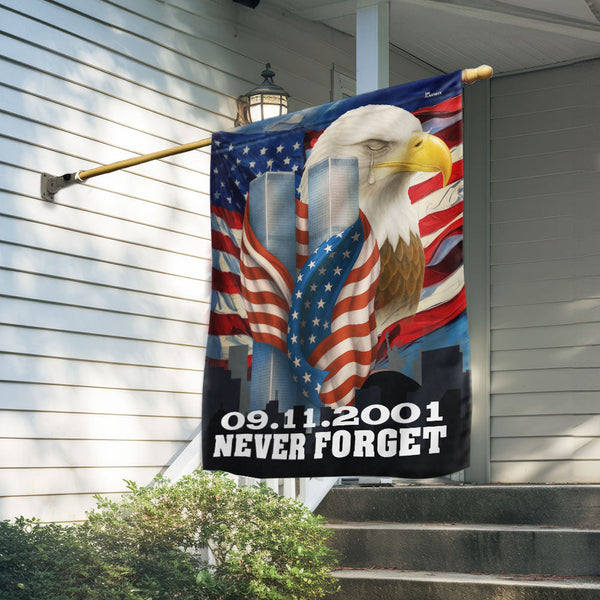 American Flag - Memorial 9/11 Patriot Day Canvas Flag for Outdoor Display