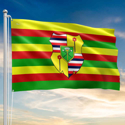 Kanaka Maoli Hawaiian Grommet Flag with Coat of Arms for Island Pride