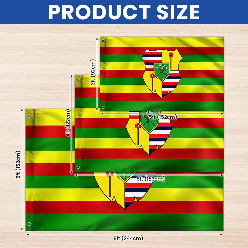 Kanaka Maoli Hawaiian Grommet Flag with Coat of Arms for Island Pride