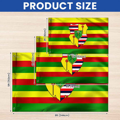 Kanaka Maoli Hawaiian Grommet Flag with Coat of Arms for Island Pride