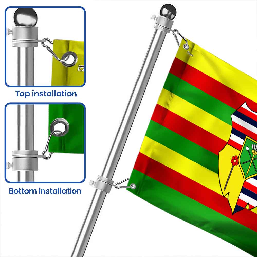 Kanaka Maoli Hawaiian Grommet Flag with Coat of Arms for Island Pride