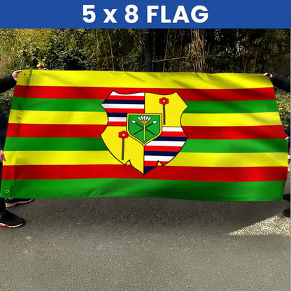 Kanaka Maoli Hawaiian Grommet Flag with Coat of Arms for Island Pride