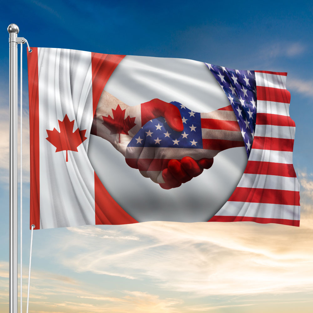 Canadian USA Friendship Grommet Flag