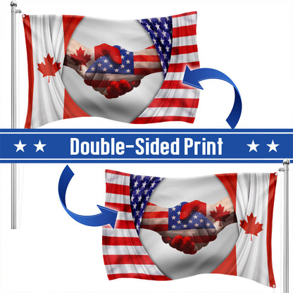 Canadian USA Friendship Grommet Flag