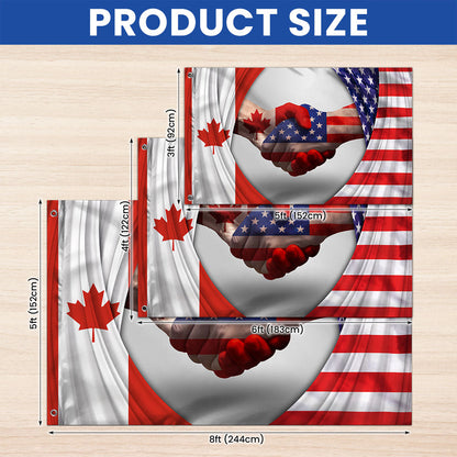 Canadian USA Friendship Grommet Flag