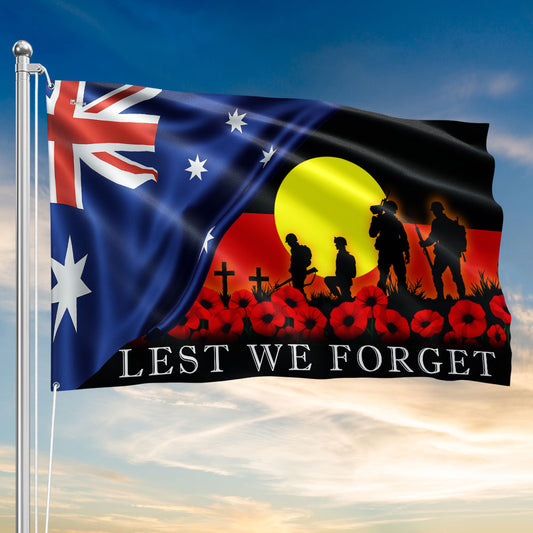 Australian Flag – Lest We Forget Australian Aboriginal Remembrance Flag
