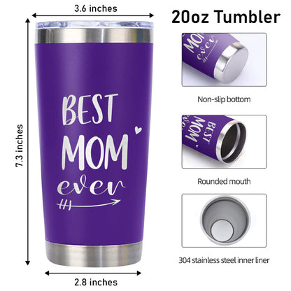 Best Mom Ever Laser Engraved 20oz Tumbler Purple
