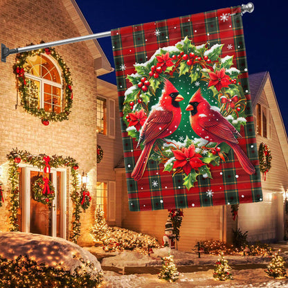 Cardinal Christmas Season's Greetings Winter Holiday Flag TQN4117F 3-Day Shipping