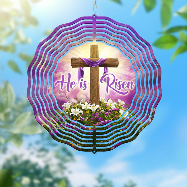 Easter He Is Risen Cross Christian Religious Wind Spinner TQN4858NGT