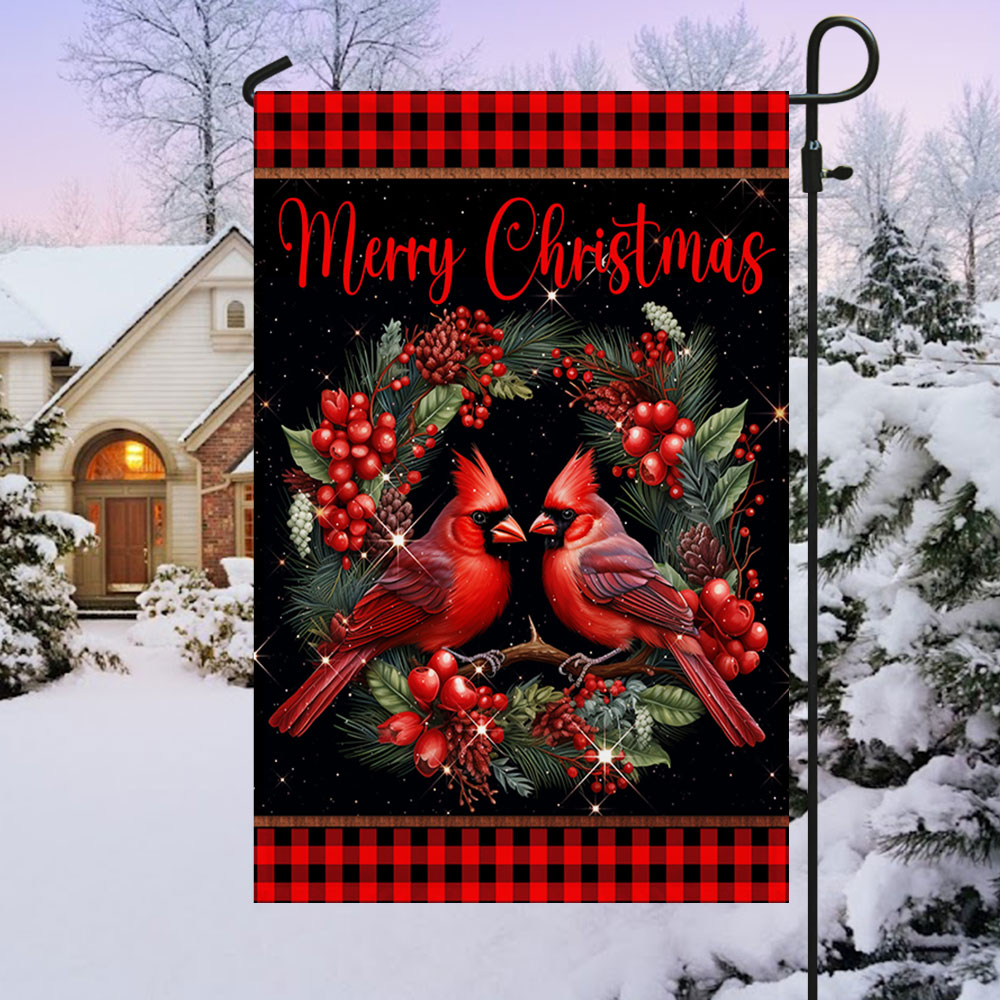Cardinal Merry Christmas Flag TQN1811F