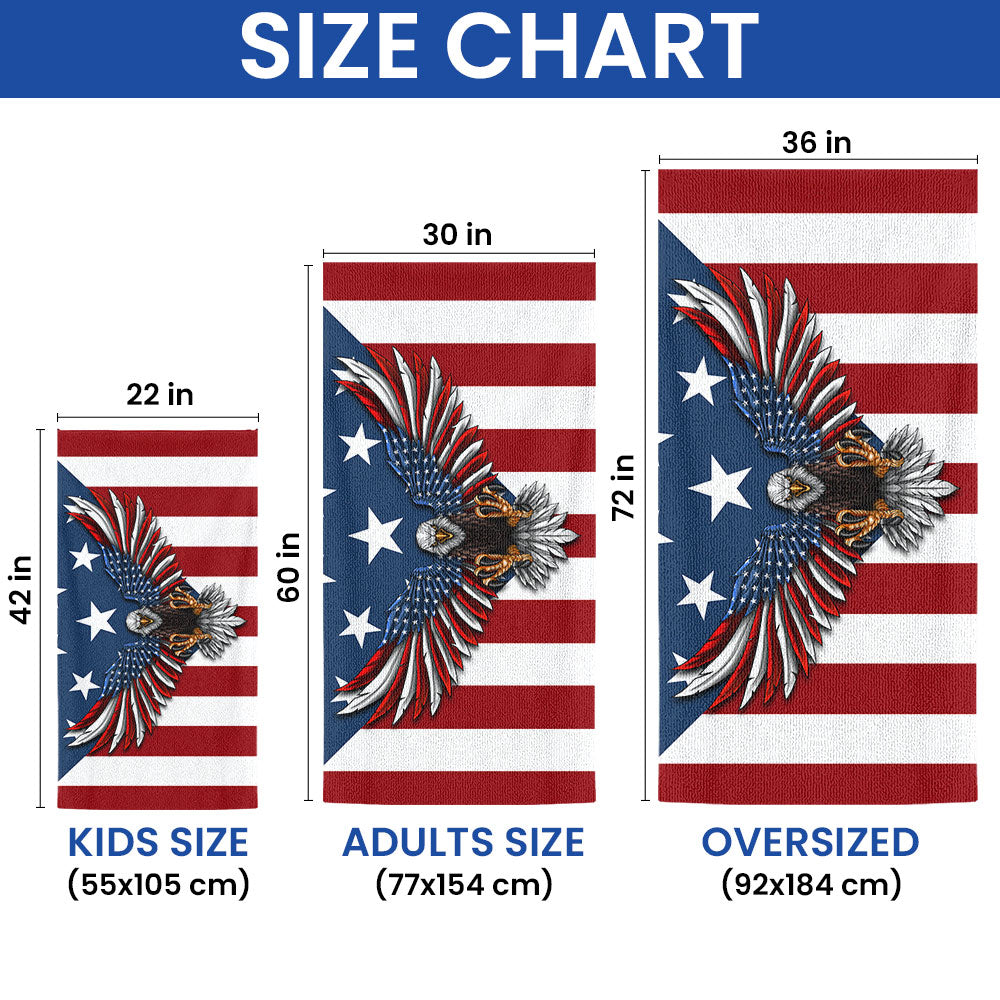 Patriotic American Eagle Happy Beach Towel TPT2765PS