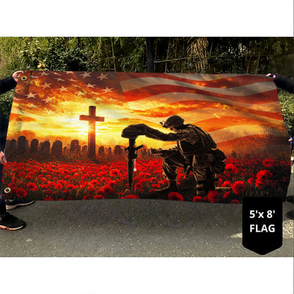 Memorial Day Honors Fallen Veterans Military Patriotic Grommet Flag TQN5099TNB