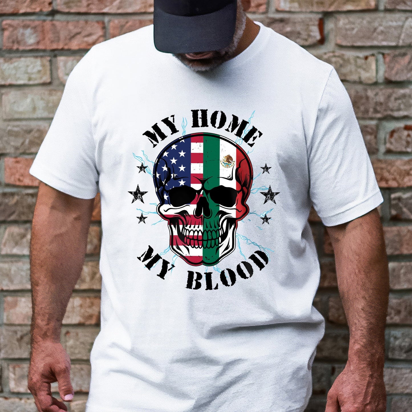 Mexico America, My Home My Blood, Mexican American T-Shirt TPT2635NTH