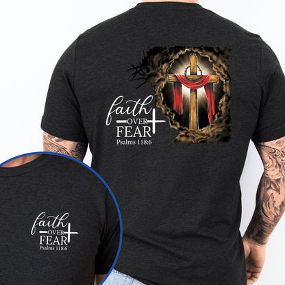 Jesus. Christian Cross. Faith Over Fear American T-Shirt TPT2599TS
