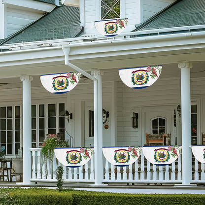 Cardinal and Rhododendron Flower, West Virginia Non-Pleated Fan Flag TPT1858FLv1