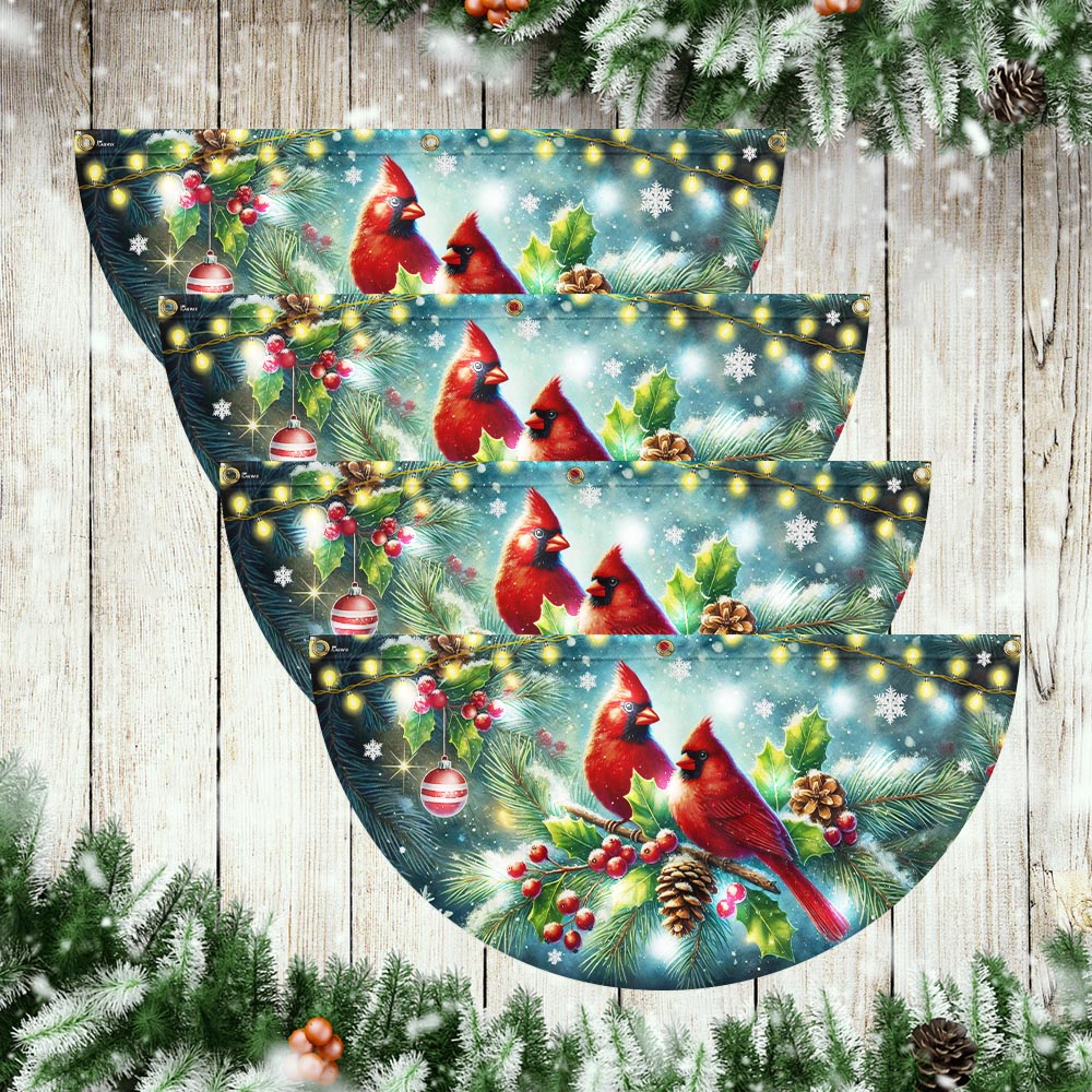 Cardinal Christmas Winter Red Bird Xmas Solar LED Fan Flag TQN4244SL
