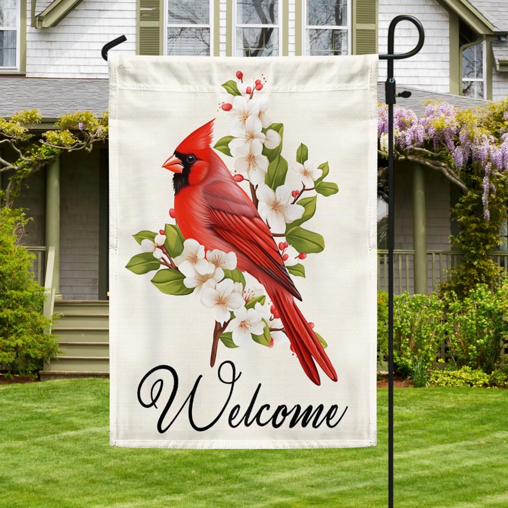 Cardinal Flower Welcome Flag TQN1370F