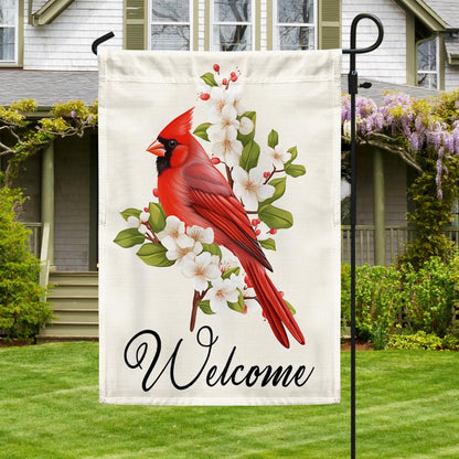 Cardinal Flower Welcome Flag TQN1370F