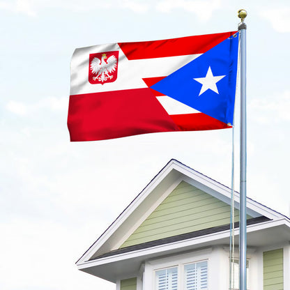 Puerto Rican And Polish Grommet Flag VTM1089NTH