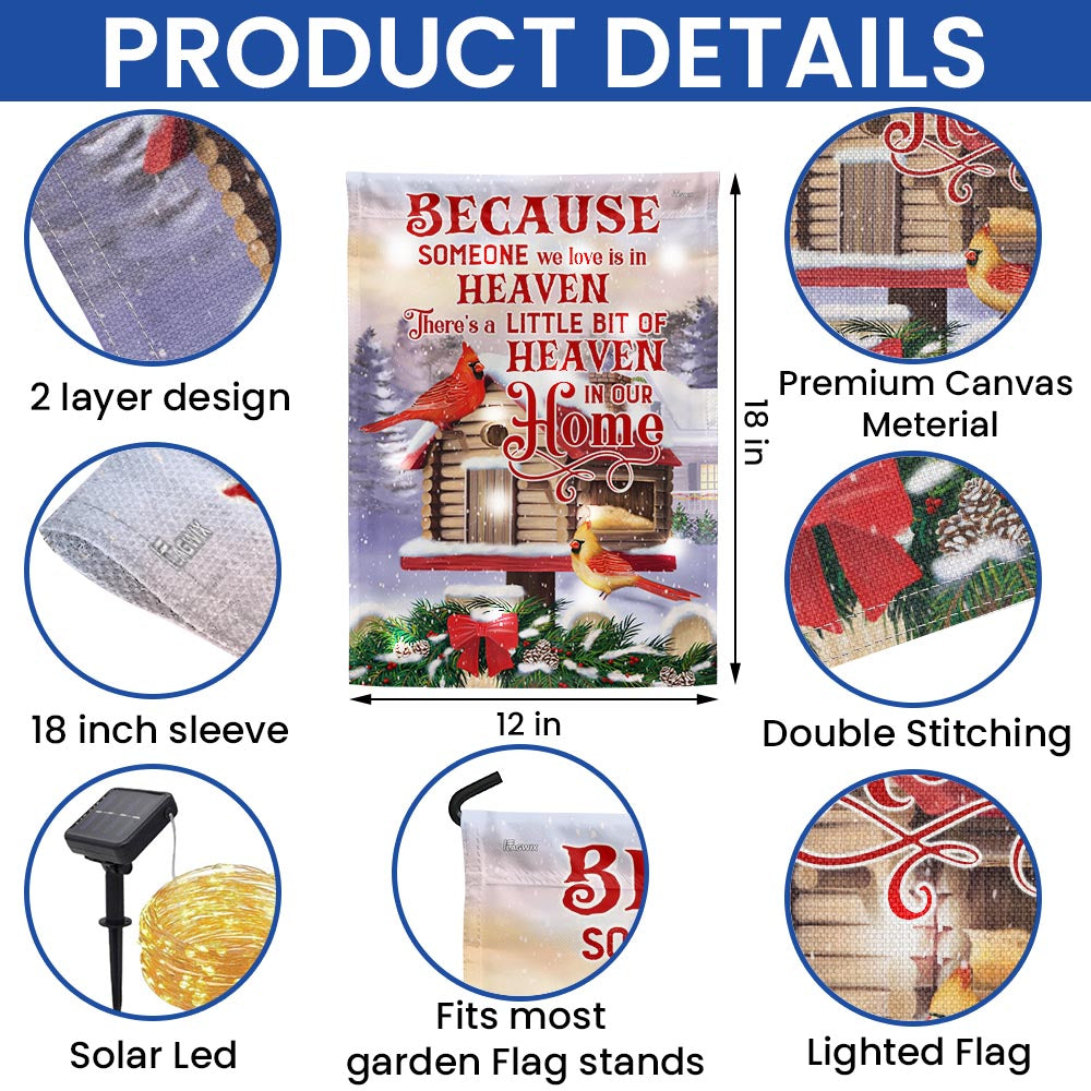 Cardinal Christmas Because Someone We Love Is In Heaven Solar LED Garden Flag MLN1917SF