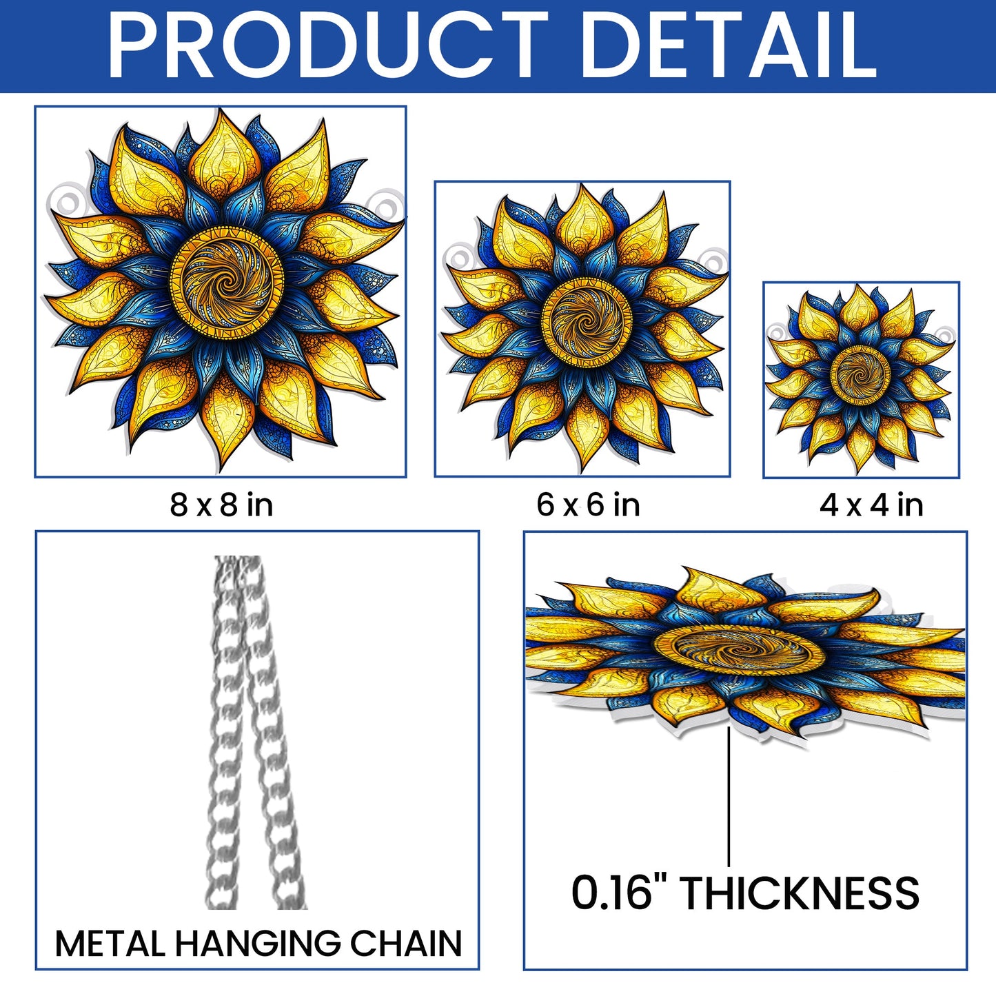 Sunflower Ukraine Peace For Ukraine Acrylic Suncatcher Window Hanging VTM1128NGT