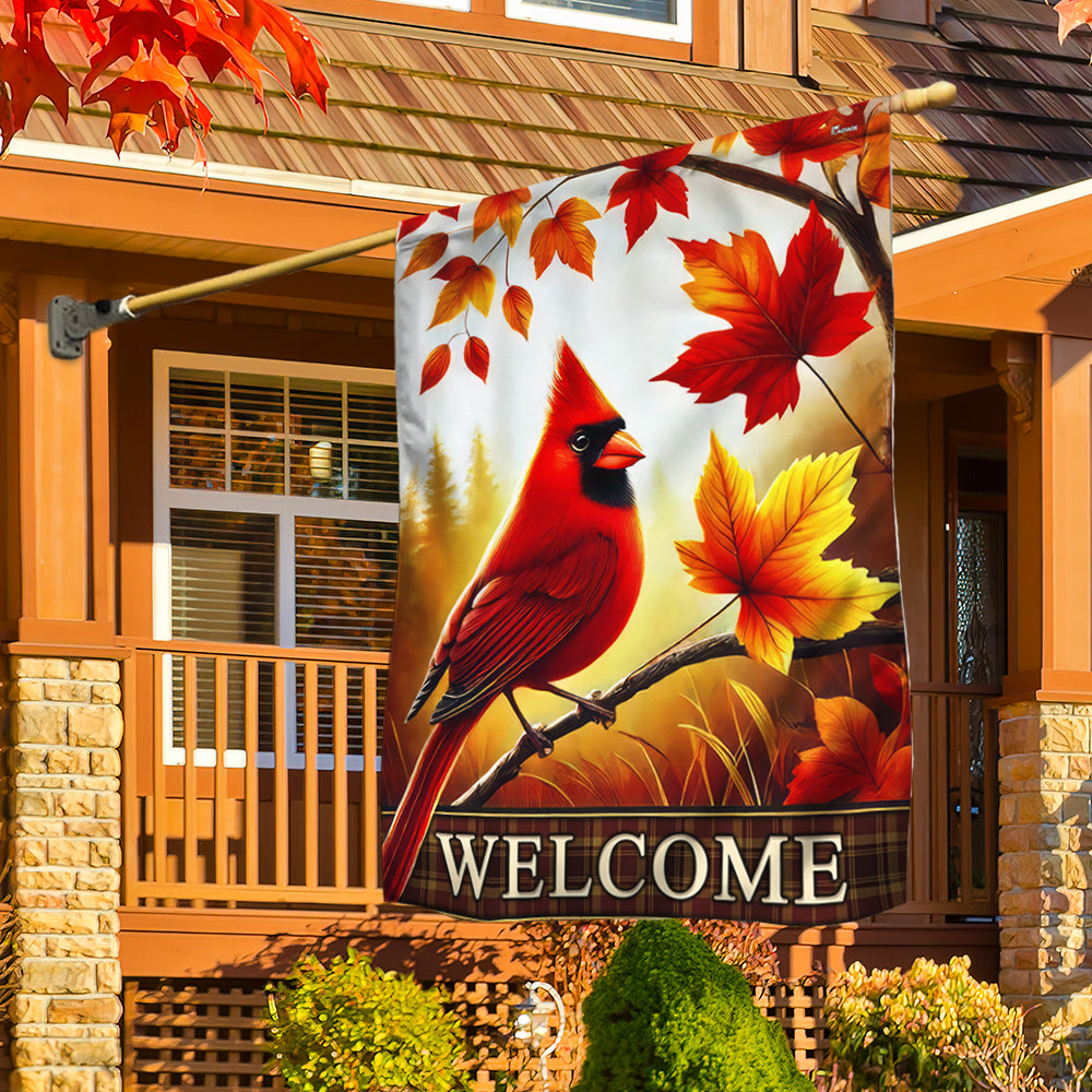 Cardinal Welcome Fall Flag TQN3527F