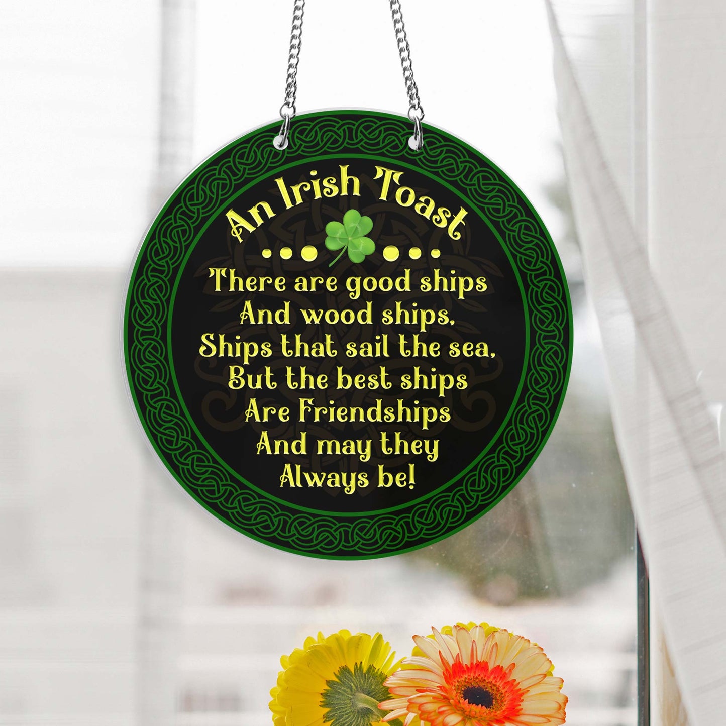 An Irish Toast St. Patrick's Day Ireland Suncatcher Acrylic Hanging Sign TQN4700AS