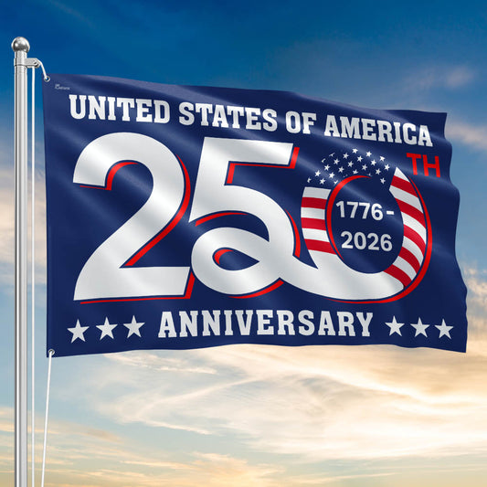 Patriotic 250th Anniversary 1776 2026 United States of America Semiquincentennial Grommet Flag