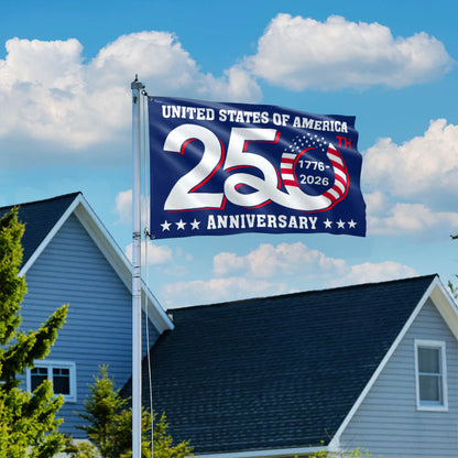 Patriotic 250th Anniversary 1776 2026 United States of America Semiquincentennial Grommet Flag