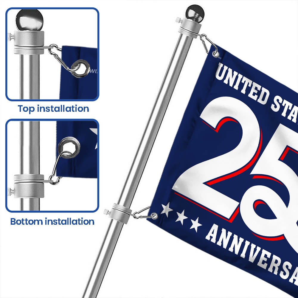 Patriotic 250th Anniversary 1776 2026 United States of America Semiquincentennial Grommet Flag