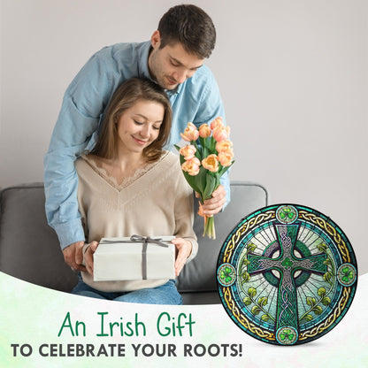 Irish Celtic Cross Stained Glass Suncatcher Irish Sun Catcher Window Decoration