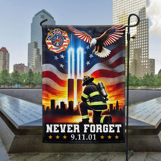 American Patriot Flag - 911 Never Forget Canvas Flag for Patriot Day Decoration