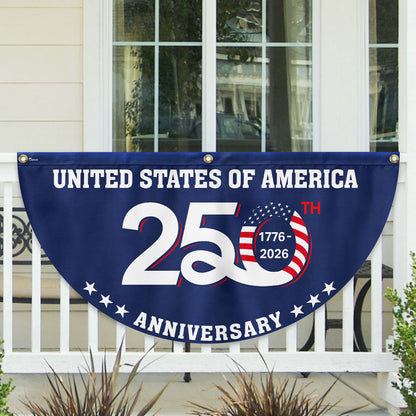 Patriotic 250th Anniversary 1776 2026 United States of America Semiquincentennial Fan Flag