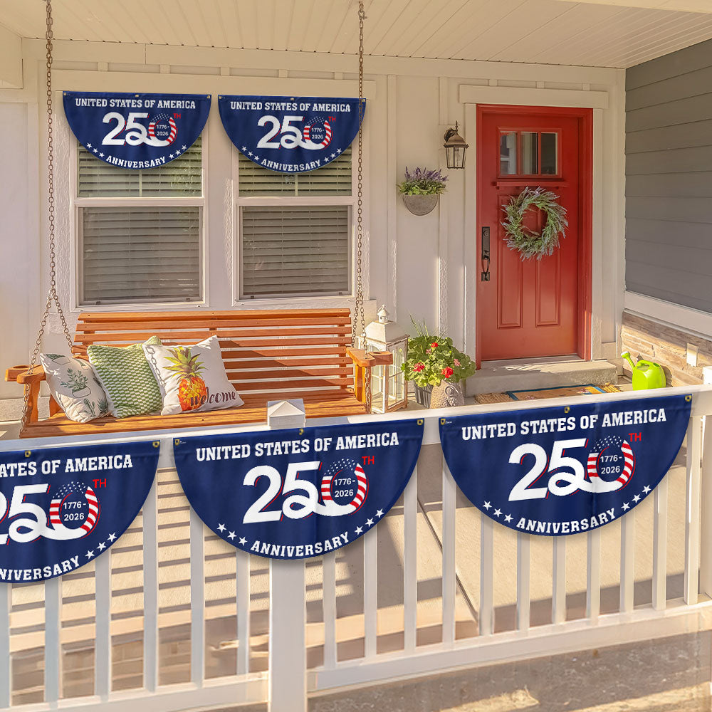 Patriotic 250th Anniversary 1776 2026 United States of America Semiquincentennial Fan Flag