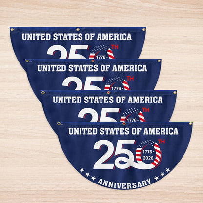 Patriotic 250th Anniversary 1776 2026 United States of America Semiquincentennial Fan Flag