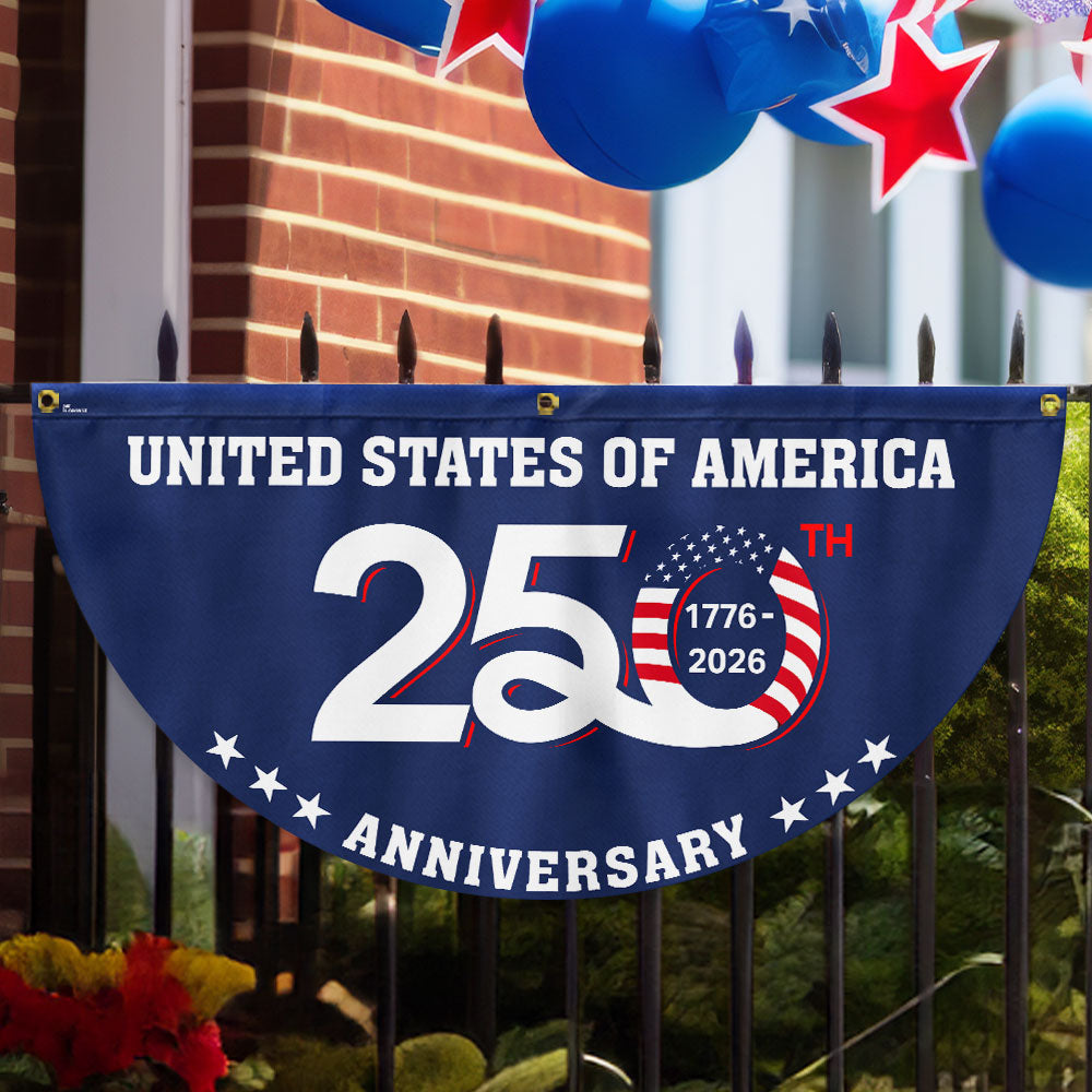 Patriotic 250th Anniversary 1776 2026 United States of America Semiquincentennial Fan Flag