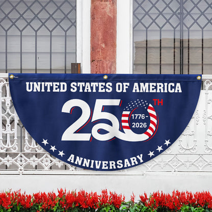 Patriotic 250th Anniversary 1776 2026 United States of America Semiquincentennial Fan Flag