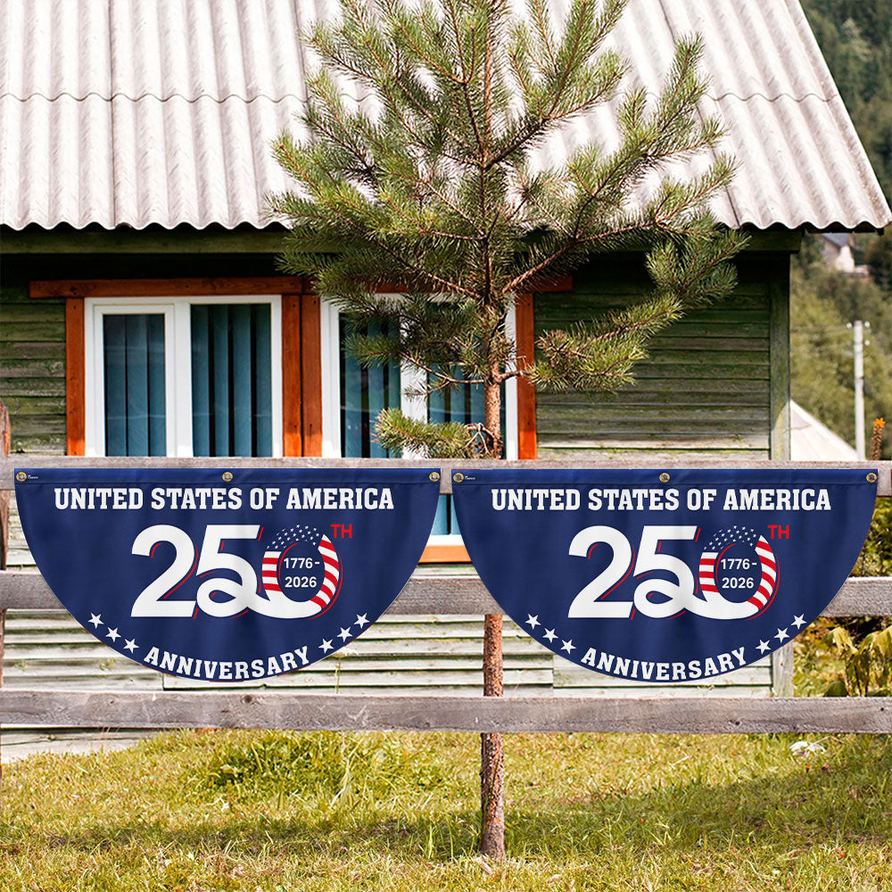 Patriotic 250th Anniversary 1776 2026 United States of America Semiquincentennial Fan Flag