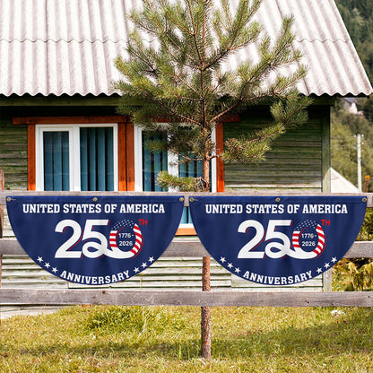 Patriotic 250th Anniversary 1776 2026 United States of America Semiquincentennial Fan Flag