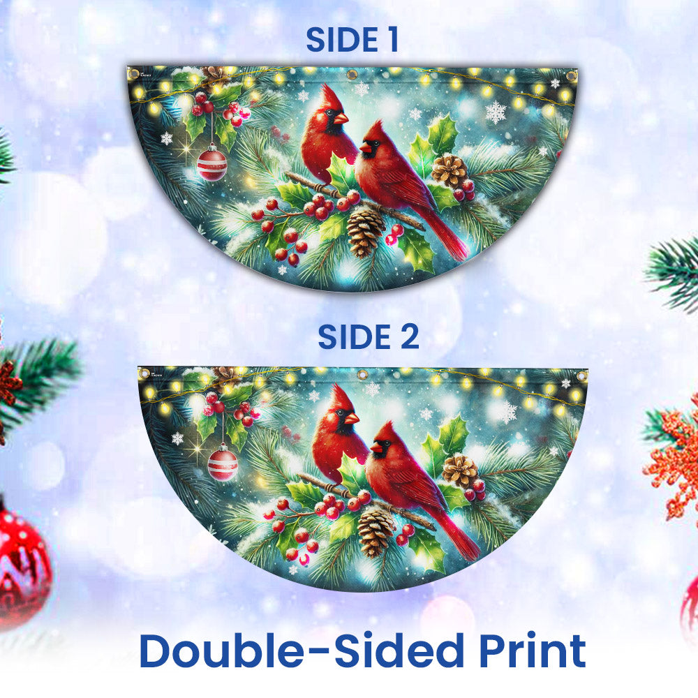 Cardinal Christmas Winter Red Bird Xmas Solar LED Fan Flag TQN4244SL