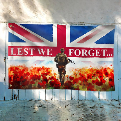 Lest We Forget UK Armed Forces Day Veteran Grommet Flag VTM1187NGT