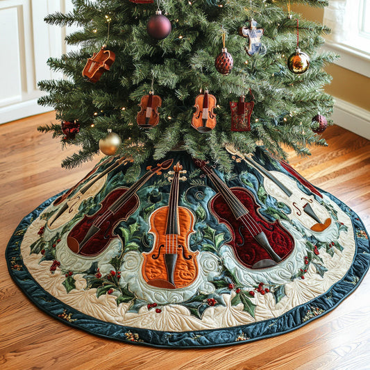 Melodic Harmony Quilted Christmas Tree Skirt NCU0PT2835